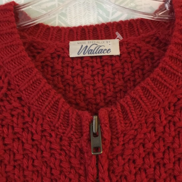 Madewell red chunky zip up cardigan small - Picture 2 of 6